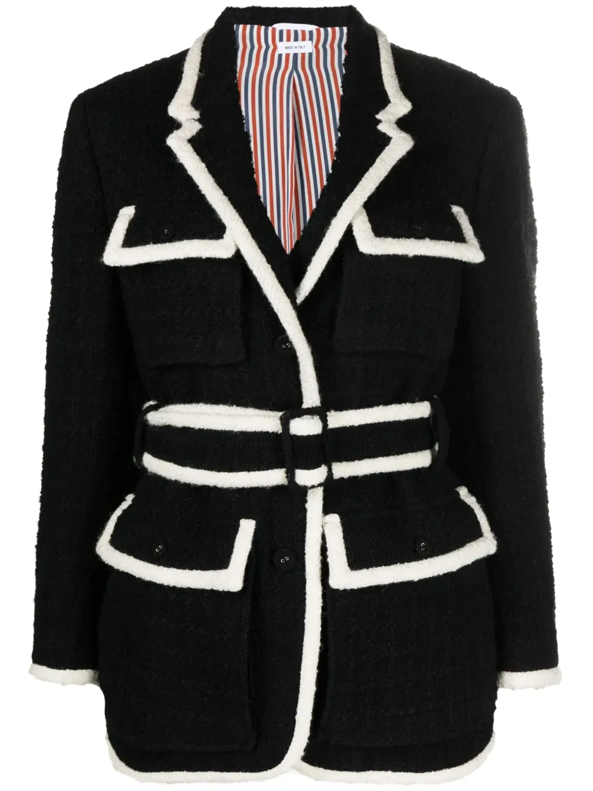 Thom Browne ベルト付きツイードジャケット - 画像1