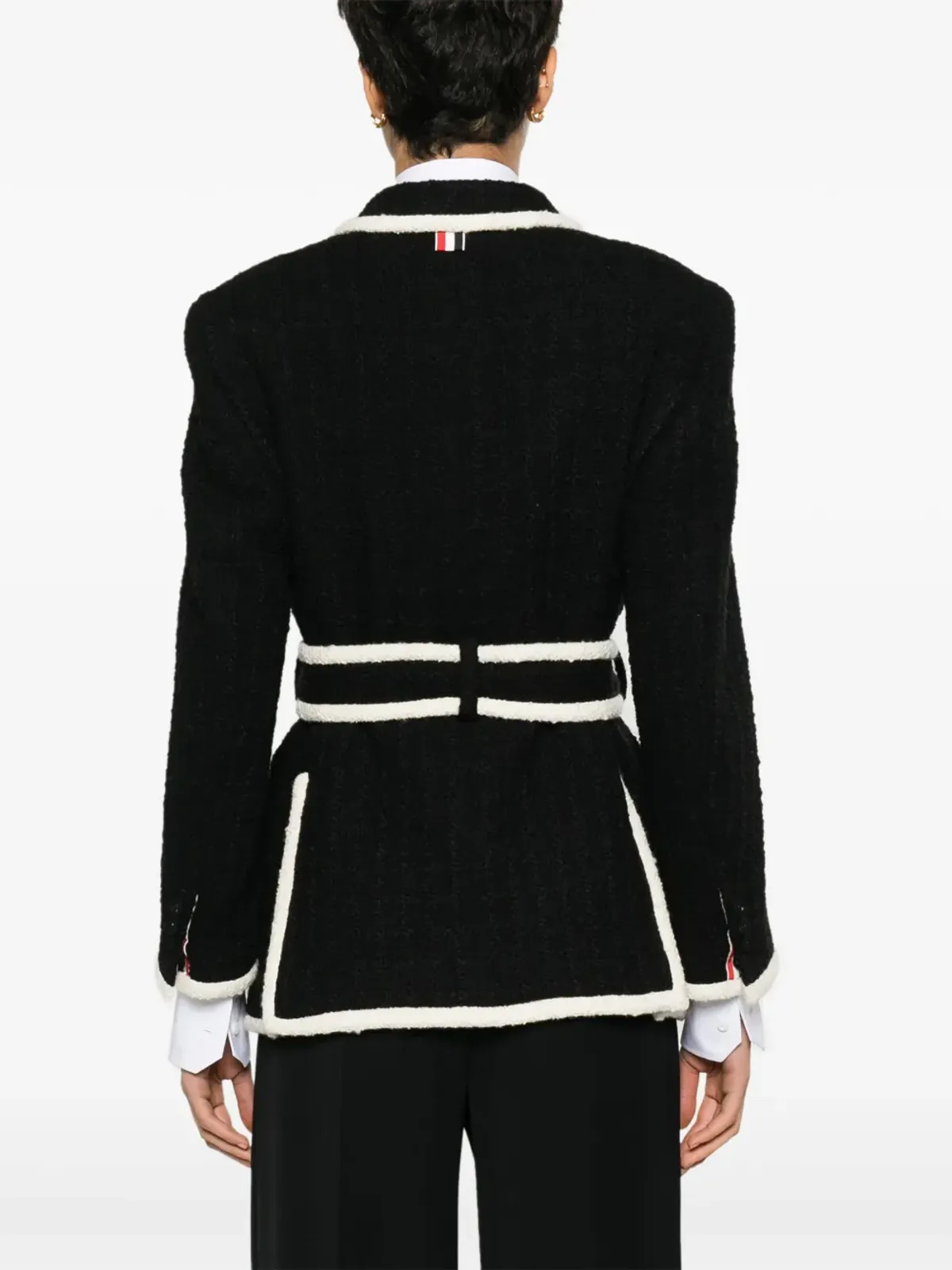 Thom Browne ベルト付きツイードジャケット - 画像4
