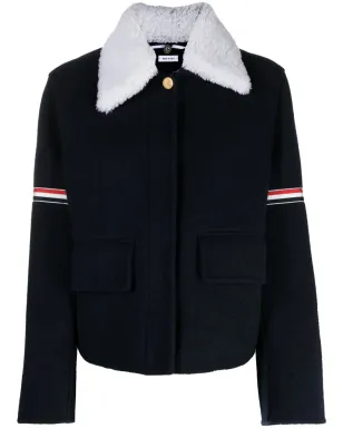 Thom Browne RWBストライプ柄のシェアリングカラー ジャケット - ブルー - サムネイル1