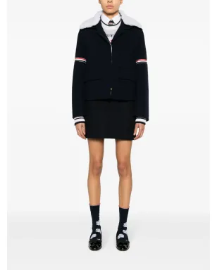 Thom Browne RWBストライプ柄のシェアリングカラー ジャケット - ブルー - サムネイル2