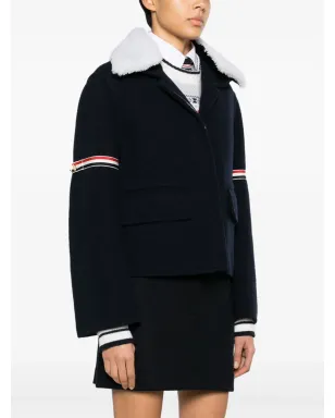 Thom Browne RWBストライプ柄のシェアリングカラー ジャケット - ブルー - サムネイル3