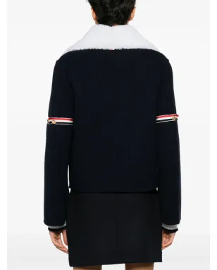 Thom Browne RWBストライプ柄のシェアリングカラー ジャケット - ブルー - サムネイル4