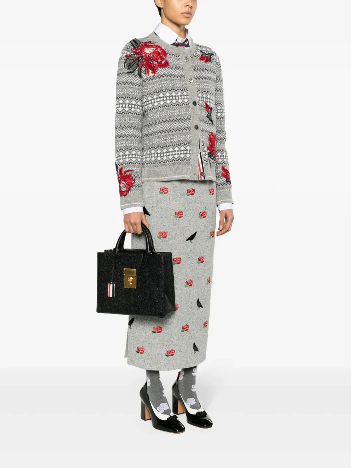 Thom Browne ミニ Mr. Thom レザートートバッグ - ブラック - 画像2