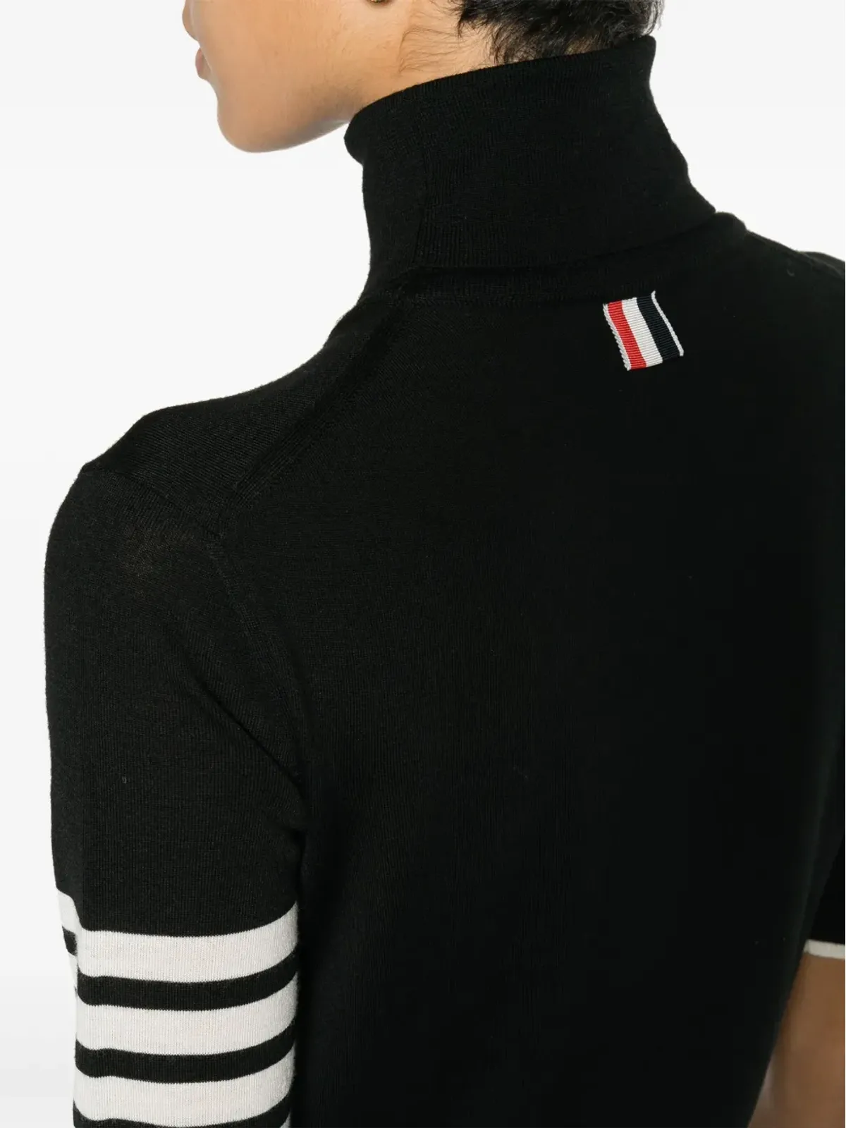 Thom Browne ストライプディテールの半袖ニットジャンパー - ブラック - 画像5