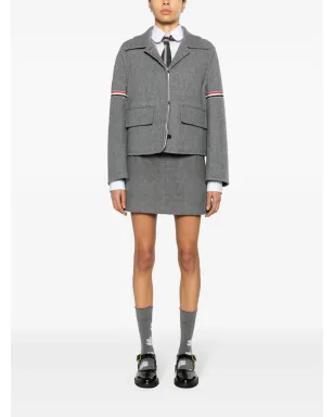 Thom Browne グログランストライプ起毛ジャケット - グレー - サムネイル2