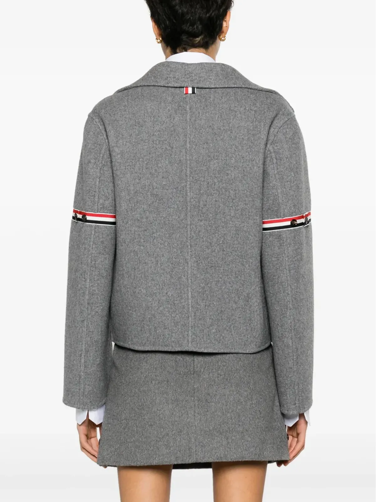 Thom Browne グログランストライプ起毛ジャケット - グレー - 画像4