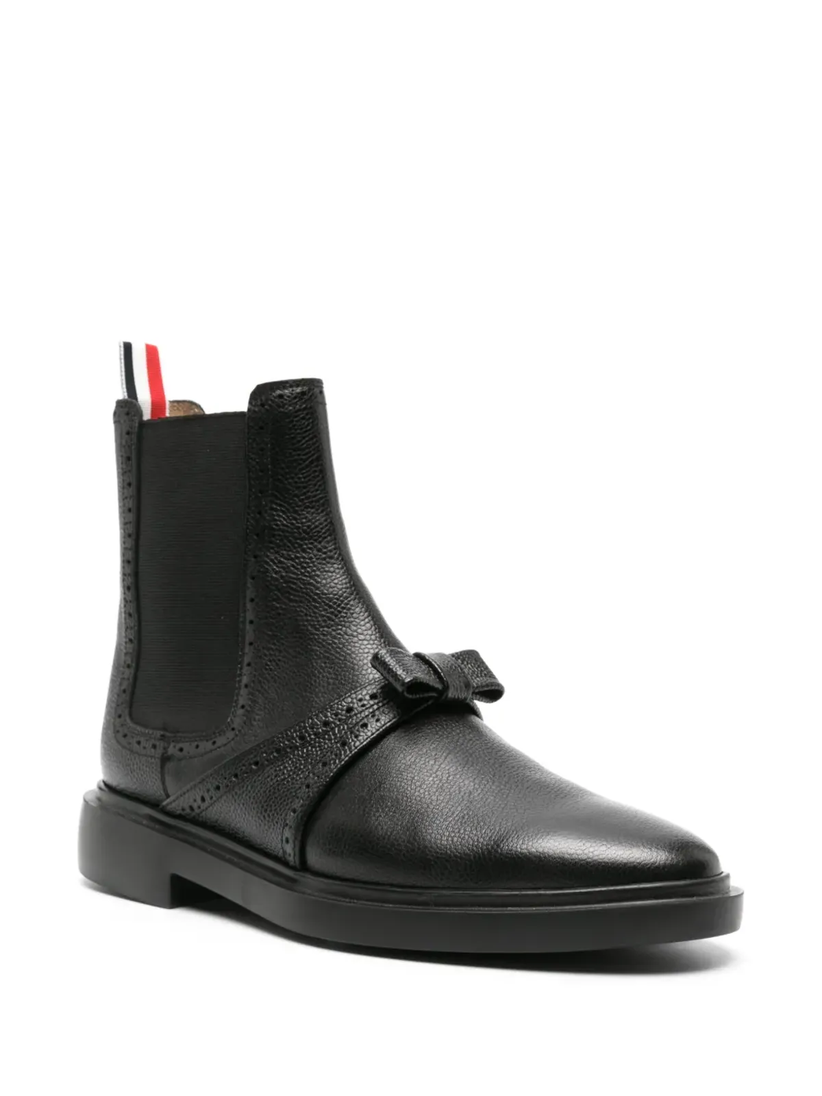 Thom Browne ボウのディテール レザー チェルシーブーツ - ブラック - 画像2