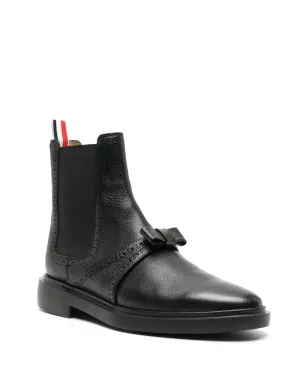Thom Browne ボウのディテール レザー チェルシーブーツ - ブラック - サムネイル2