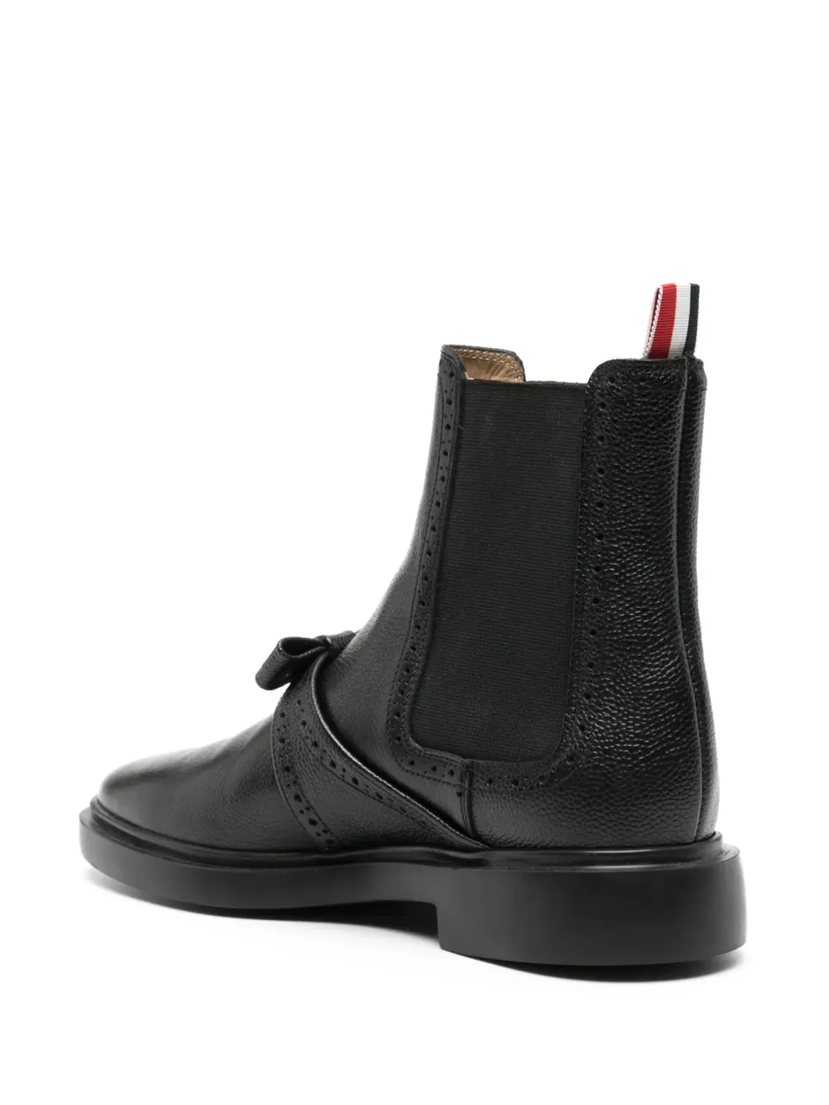 Thom Browne ボウのディテール レザー チェルシーブーツ - ブラック - 画像3