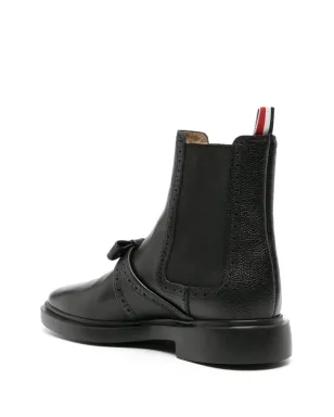 Thom Browne ボウのディテール レザー チェルシーブーツ - ブラック - サムネイル3