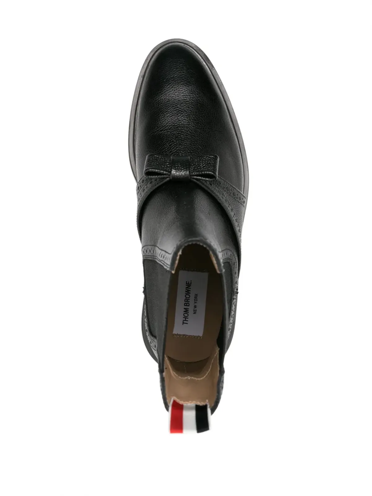 Thom Browne ボウのディテール レザー チェルシーブーツ - ブラック - 画像4