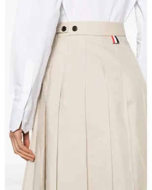 Thom Browne RWBタブ付きプリーツミディスカート - ニュートラルカラー - サムネイル5
