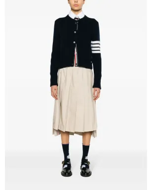 Thom Browne RWBタブ付きプリーツミディスカート - ニュートラルカラー - サムネイル2