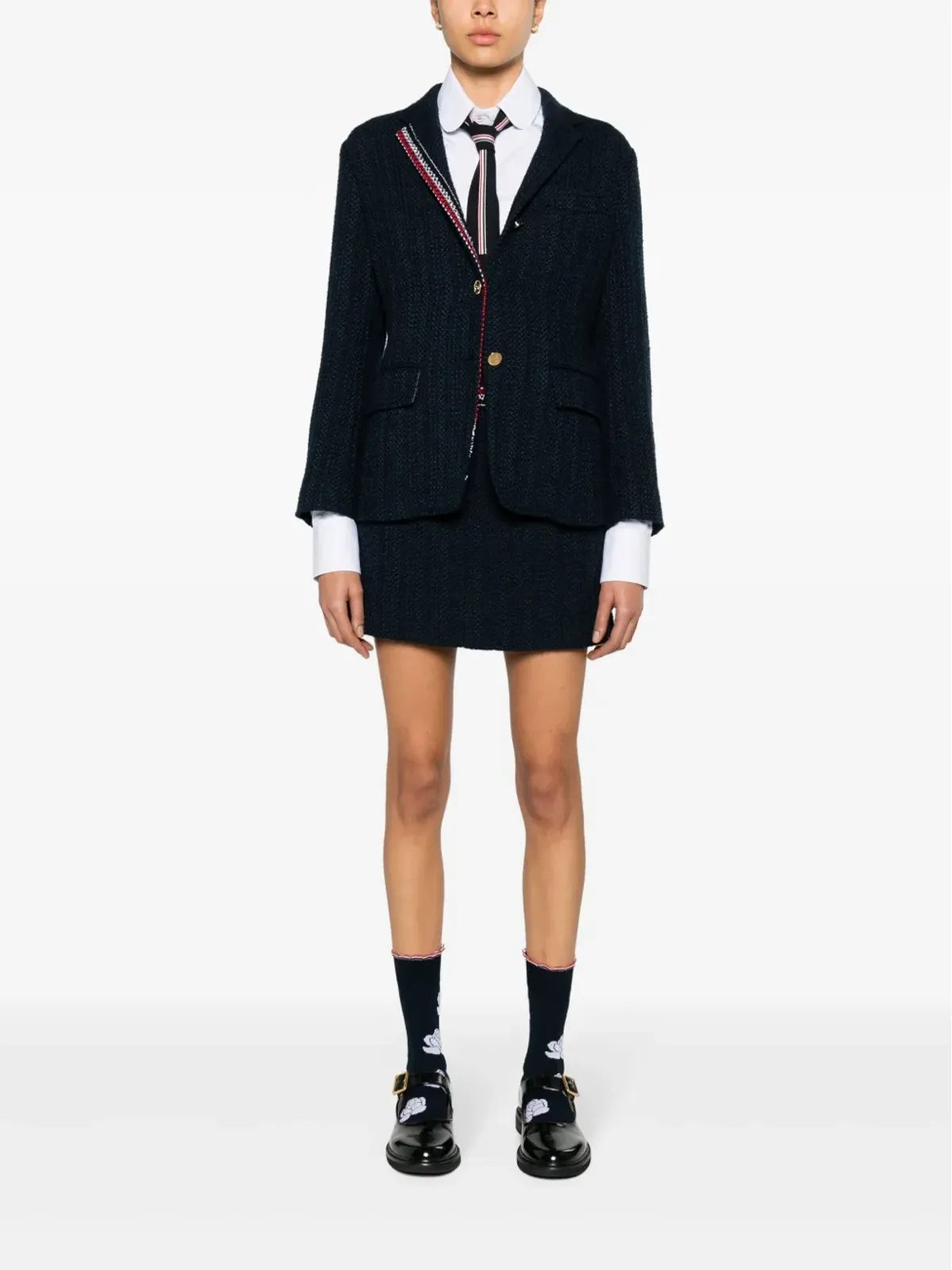 Thom Browne 4バータブ付きツイードミニスカート - ブルー - 画像2