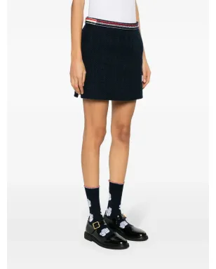 Thom Browne 4バータブ付きツイードミニスカート - ブルー - サムネイル3
