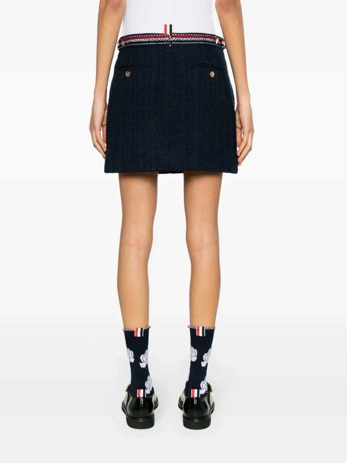 Thom Browne 4バータブ付きツイードミニスカート - ブルー - 画像4