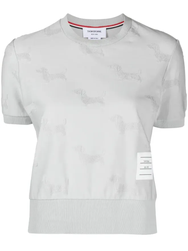Thom Browne Thom Browne ヘクター ジャカード テリー Tシャツ - グレーの商品画像