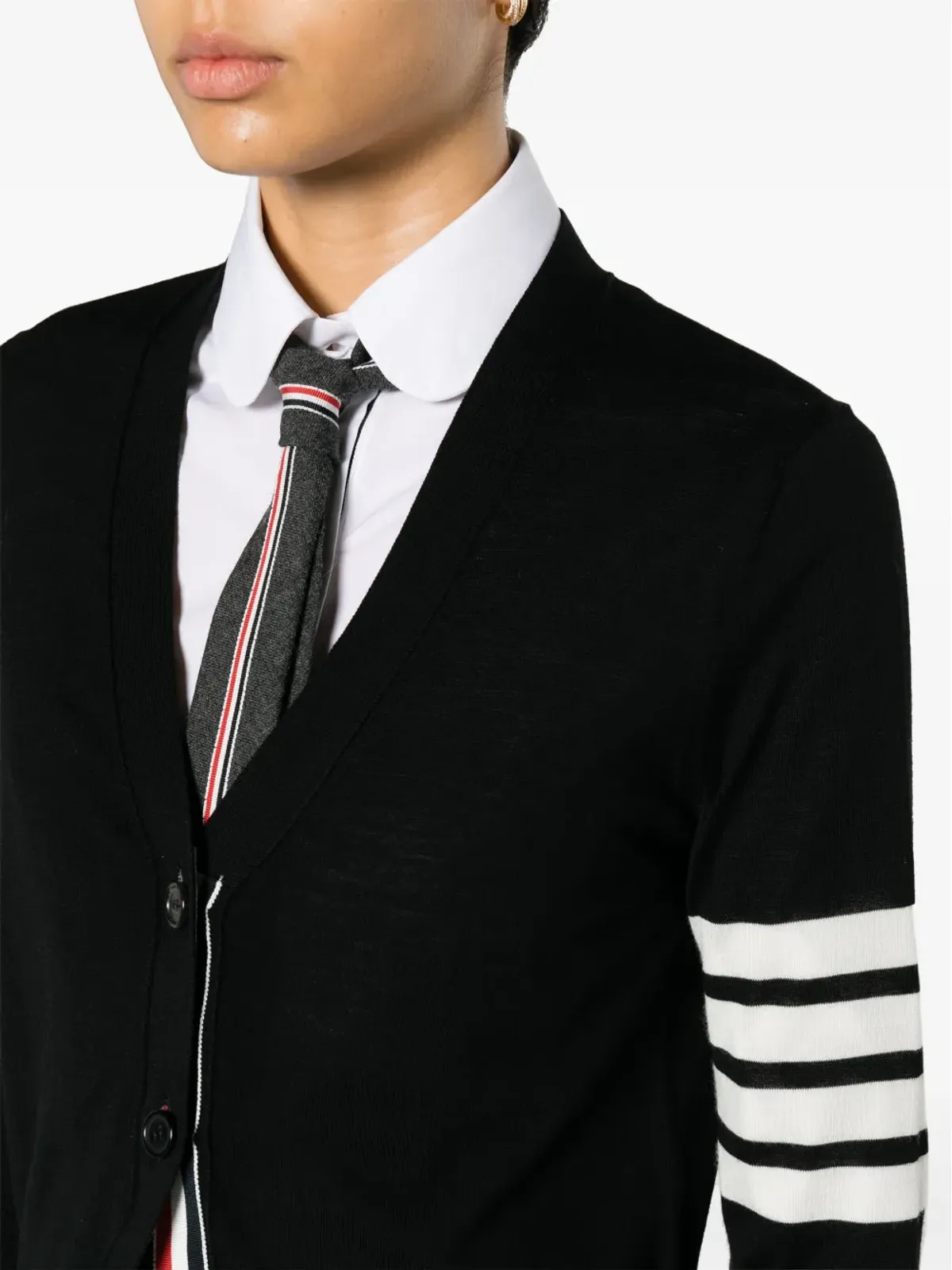 Thom Browne 4-Bar バージンウール カーディガン - ブラック - 画像5