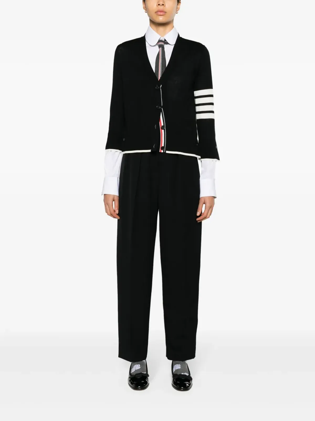 Thom Browne 4-Bar バージンウール カーディガン - ブラック - 画像2
