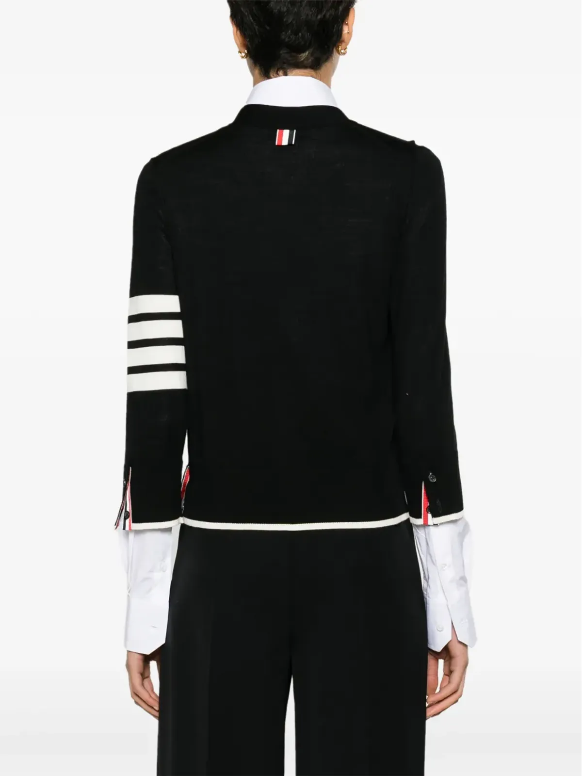 Thom Browne 4-Bar バージンウール カーディガン - ブラック - 画像4