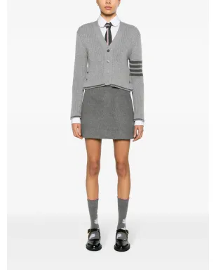 Thom Browne クロップド ケーブルニット カーディガン - グレー - サムネイル2