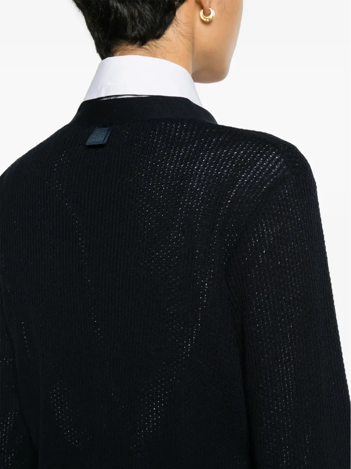 Thom Browne Vネック ヴァージンウール カーディガン - ブルー - 画像5