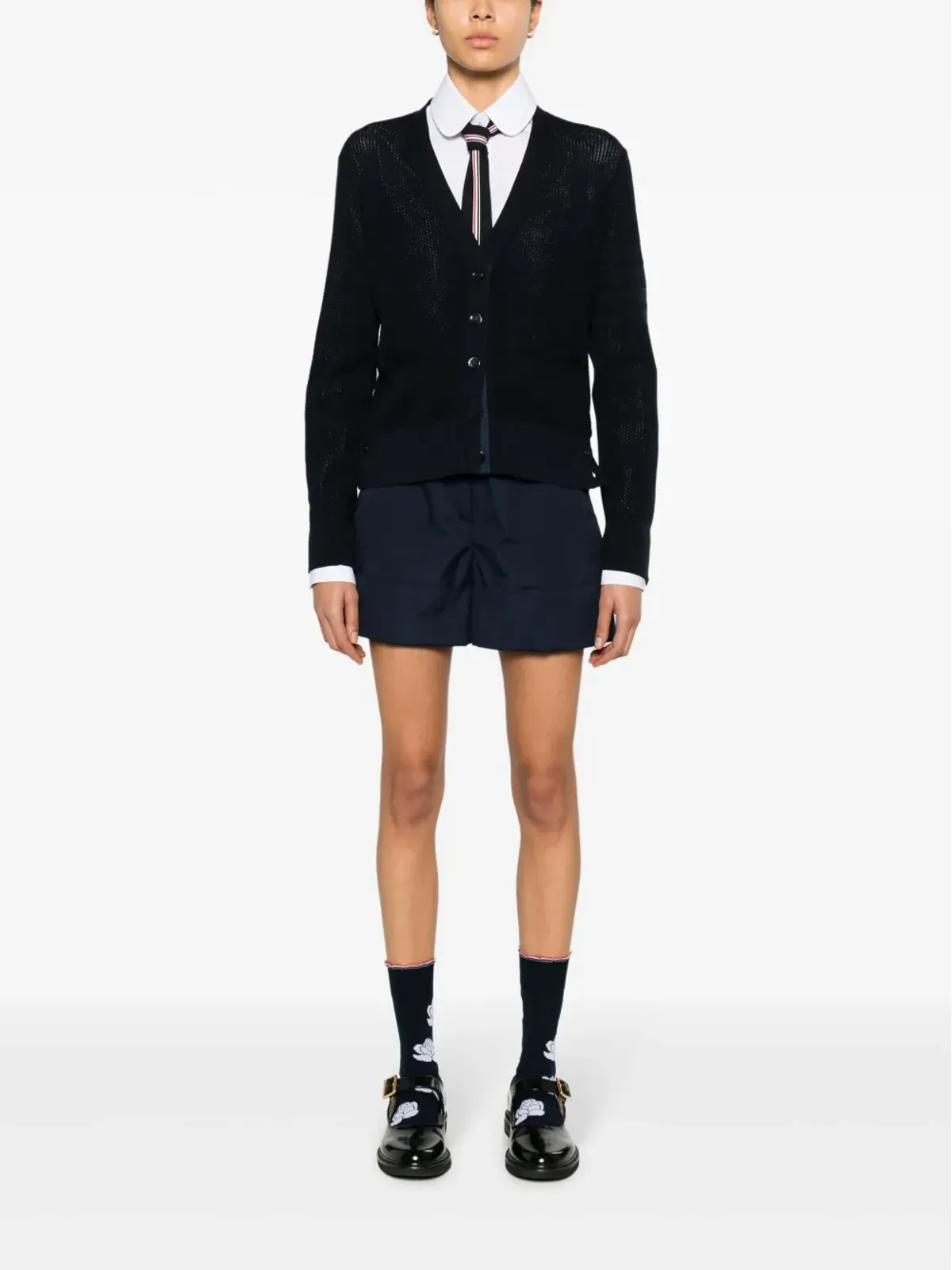 Thom Browne Vネック ヴァージンウール カーディガン - ブルー - 画像2