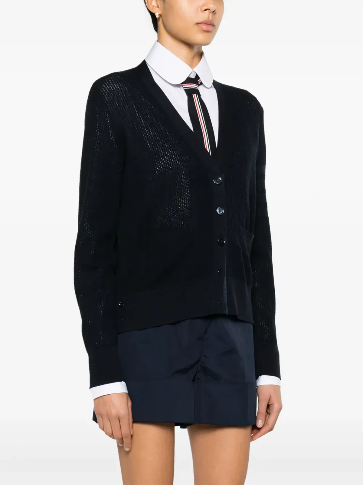 Thom Browne Vネック ヴァージンウール カーディガン - ブルー - 画像3