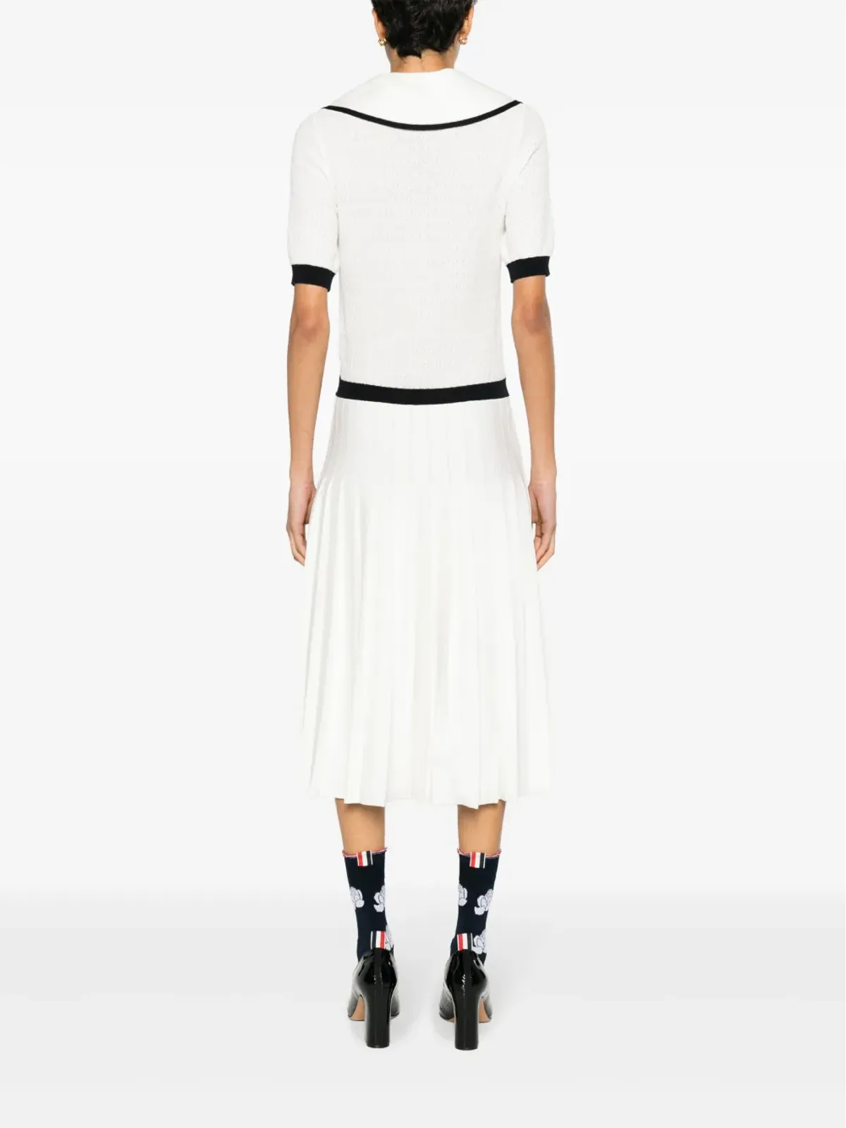 Thom Browne ポイントニットプリーツミディドレス - 画像4