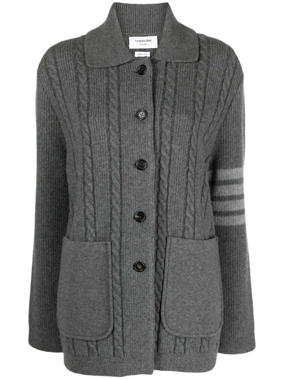 Thom Browne ケーブルニット ボンバージャケット - 画像1