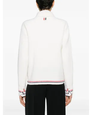 Thom Browne RWBストライプディテールのワッフルニットカーディガン - サムネイル4