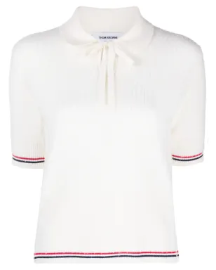 Thom Browne RWBストライプ ニットTシャツ - ホワイト - サムネイル1