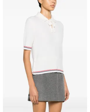 Thom Browne RWBストライプ ニットTシャツ - ホワイト - サムネイル3