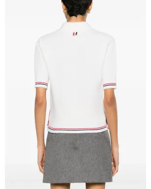 Thom Browne RWBストライプ ニットTシャツ - ホワイト - サムネイル4