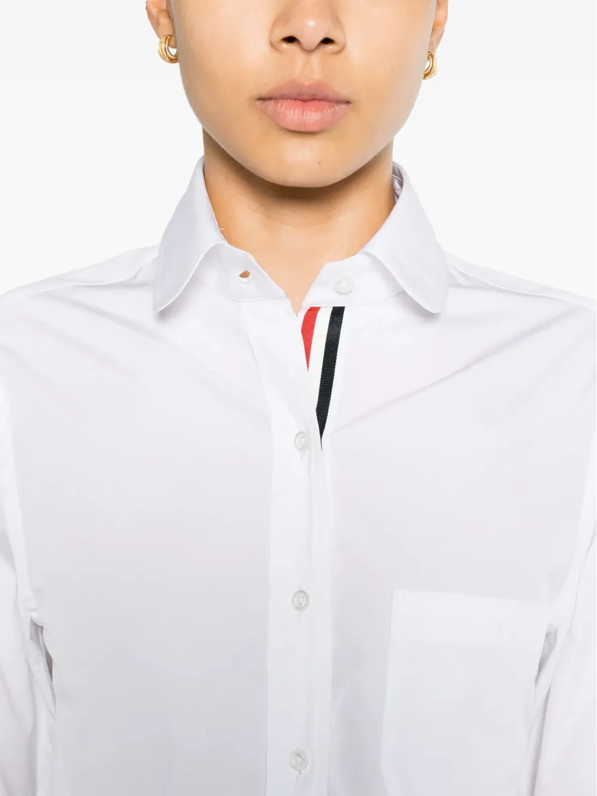 Thom Browne ロゴパッチ付きクロップドシャツ - ホワイト - 画像5