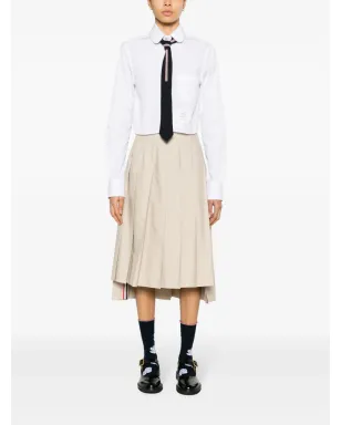 Thom Browne ロゴパッチ付きクロップドシャツ - ホワイト - サムネイル2