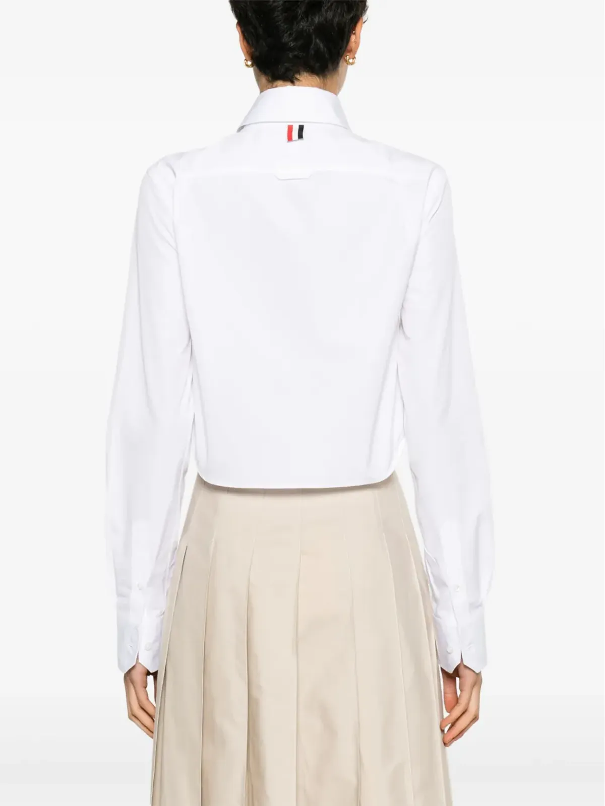 Thom Browne ロゴパッチ付きクロップドシャツ - ホワイト - 画像4