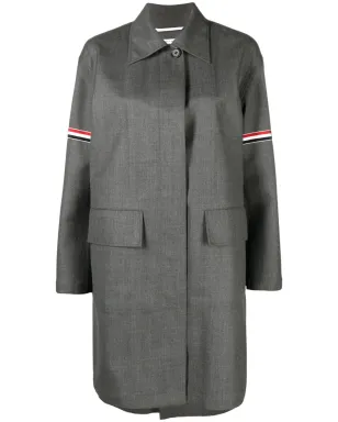 Thom Browne RWBストライプツイルコート - グレー - サムネイル1