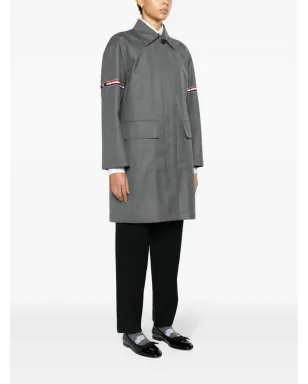 Thom Browne RWBストライプツイルコート - グレー - サムネイル3