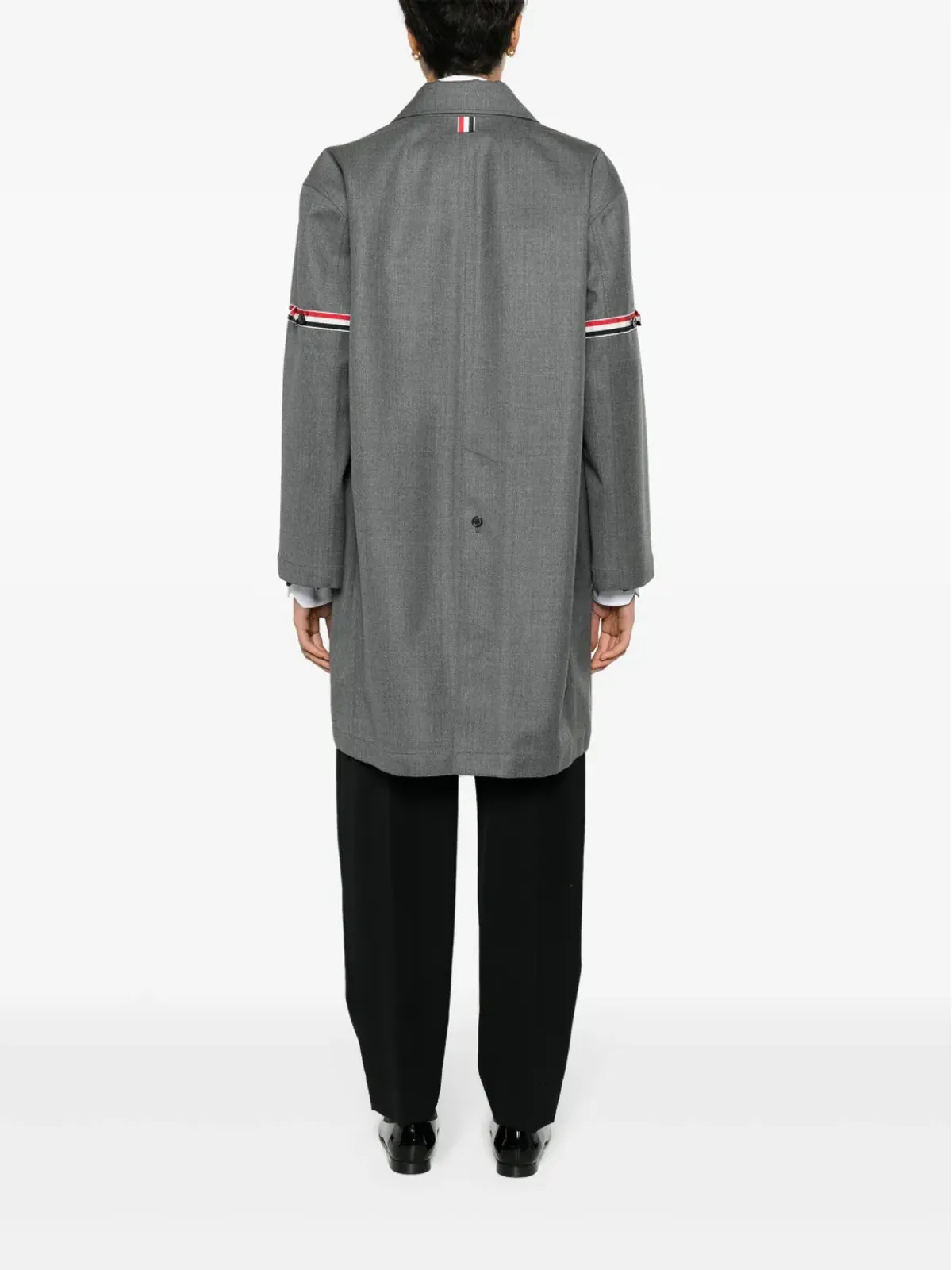 Thom Browne RWBストライプツイルコート - グレー - 画像4