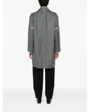 Thom Browne RWBストライプツイルコート - グレー - サムネイル4