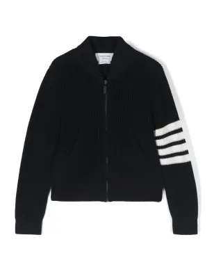 Thom Browne Kids 4-Barジップアップカーディガン - サムネイル1