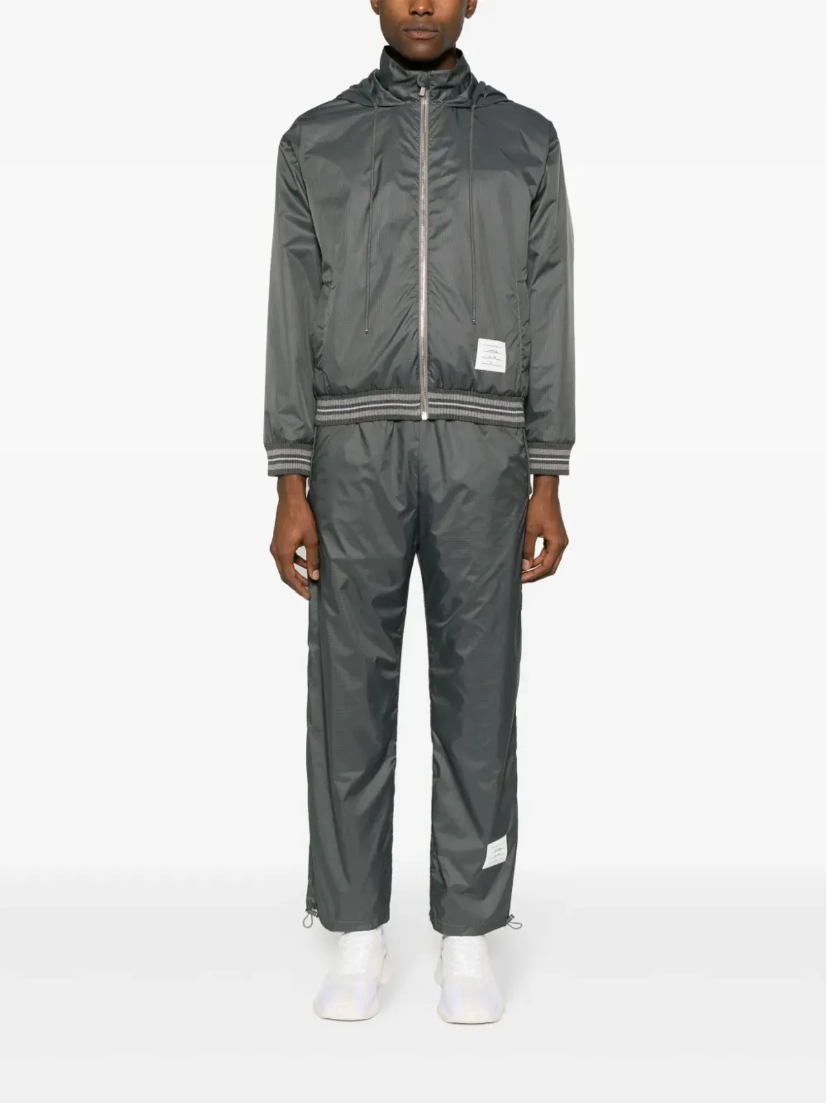 Thom Browne ロゴパッチ シアーリップストップ トラックパンツ グレー - 画像2