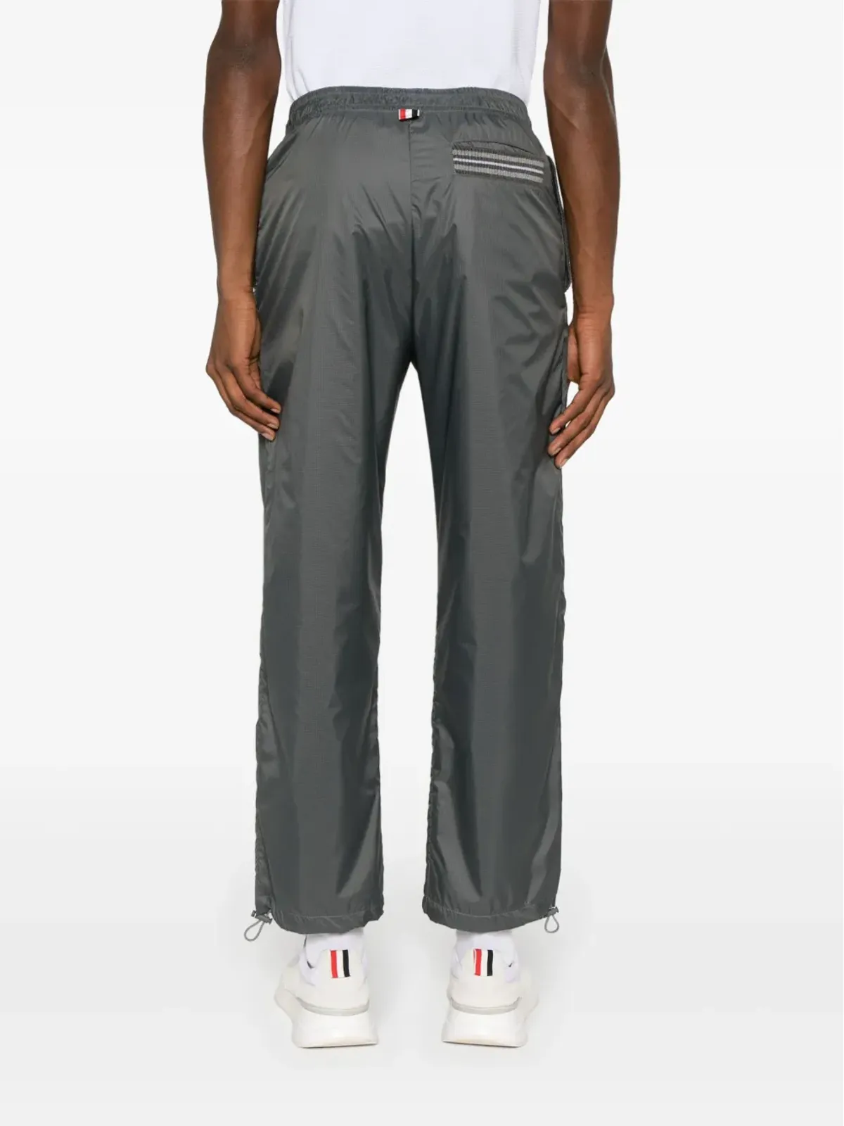 Thom Browne ロゴパッチ シアーリップストップ トラックパンツ グレー - 画像4