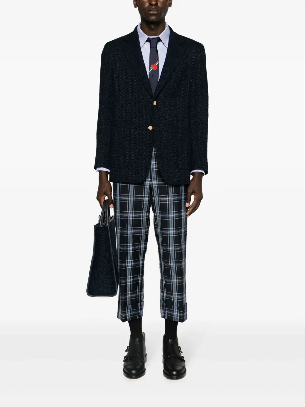 Thom Browne ツイード シングルブレスト ブレザー - ブルー - 画像2