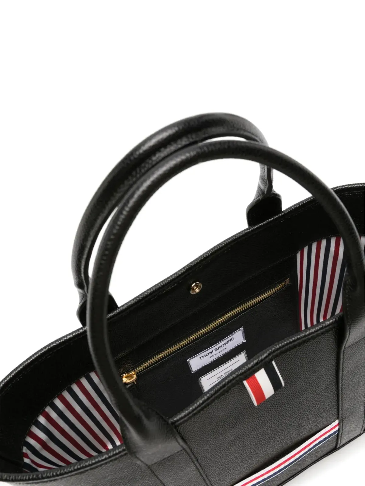 Thom Browne 小型ツールレザー トートバッグ - ブラック - 画像4