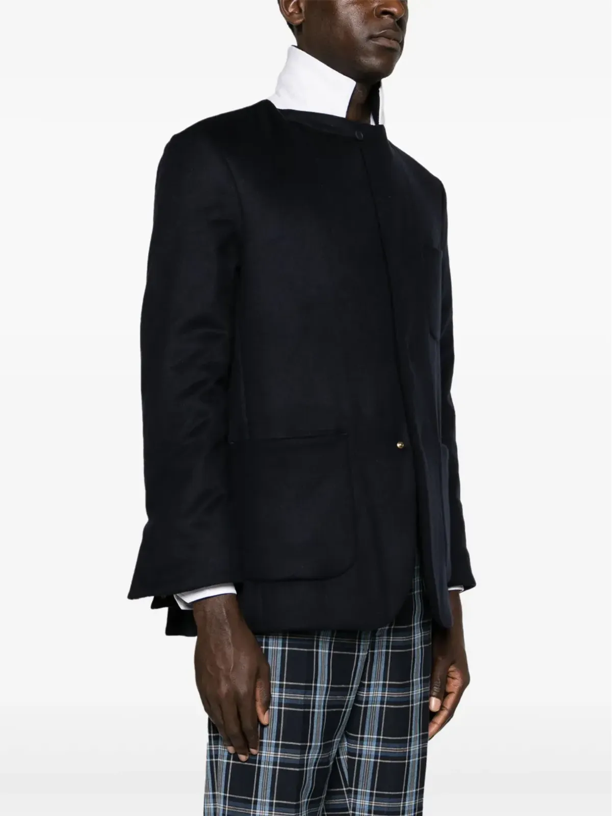 Thom Browne パッド入りカシミヤシャツジャケット - ブルー - 画像3