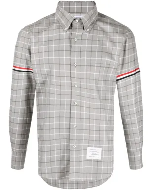 Thom Browne タッターサルチェック柄 コットンシャツ - グレー - サムネイル1