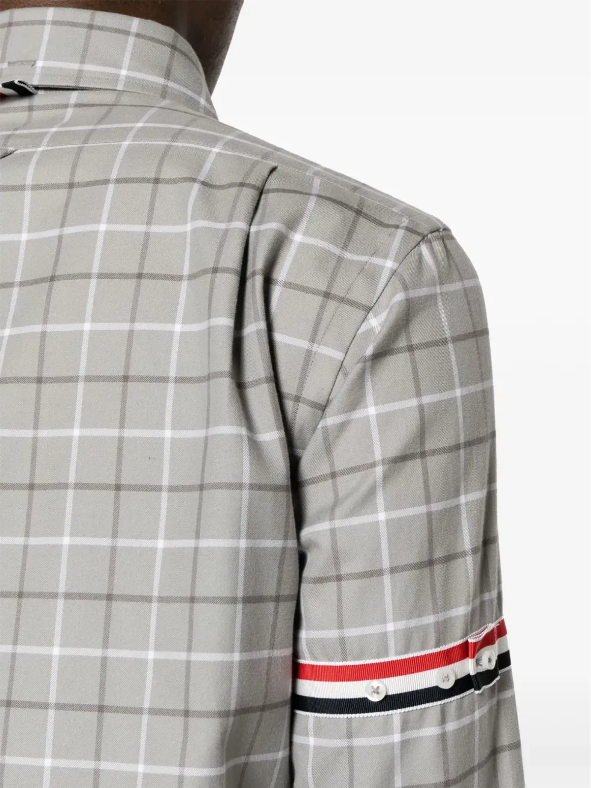 Thom Browne タッターサルチェック柄 コットンシャツ - グレー - 画像5