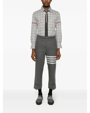 Thom Browne タッターサルチェック柄 コットンシャツ - グレー - サムネイル2